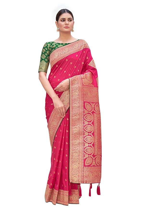 Best Pink and Green Banarasi Sarees